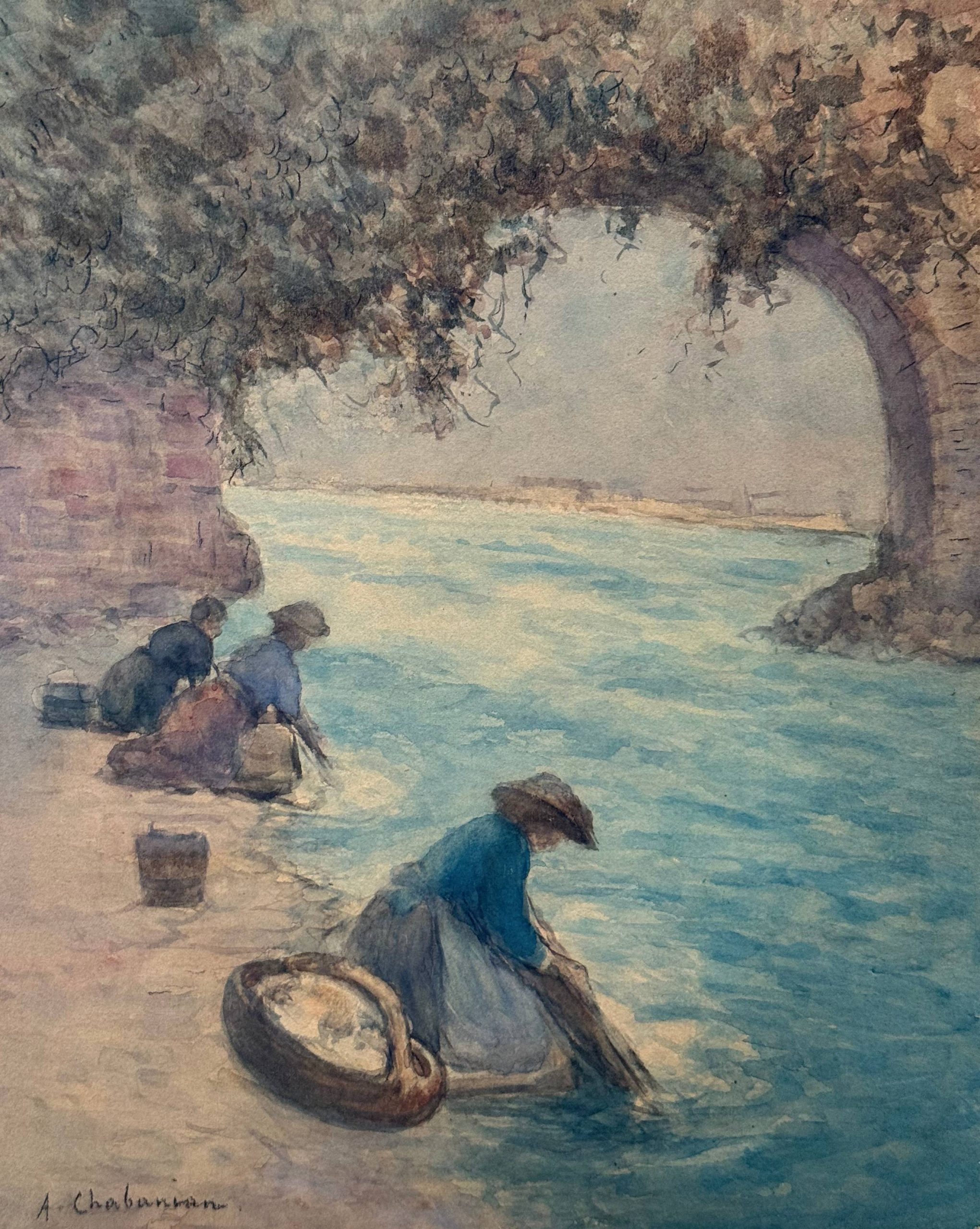 Washerwomen Near the Bridge